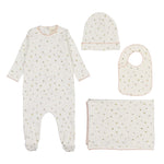 Mema Knits - Polka Dot Floral Print Four Piece Set