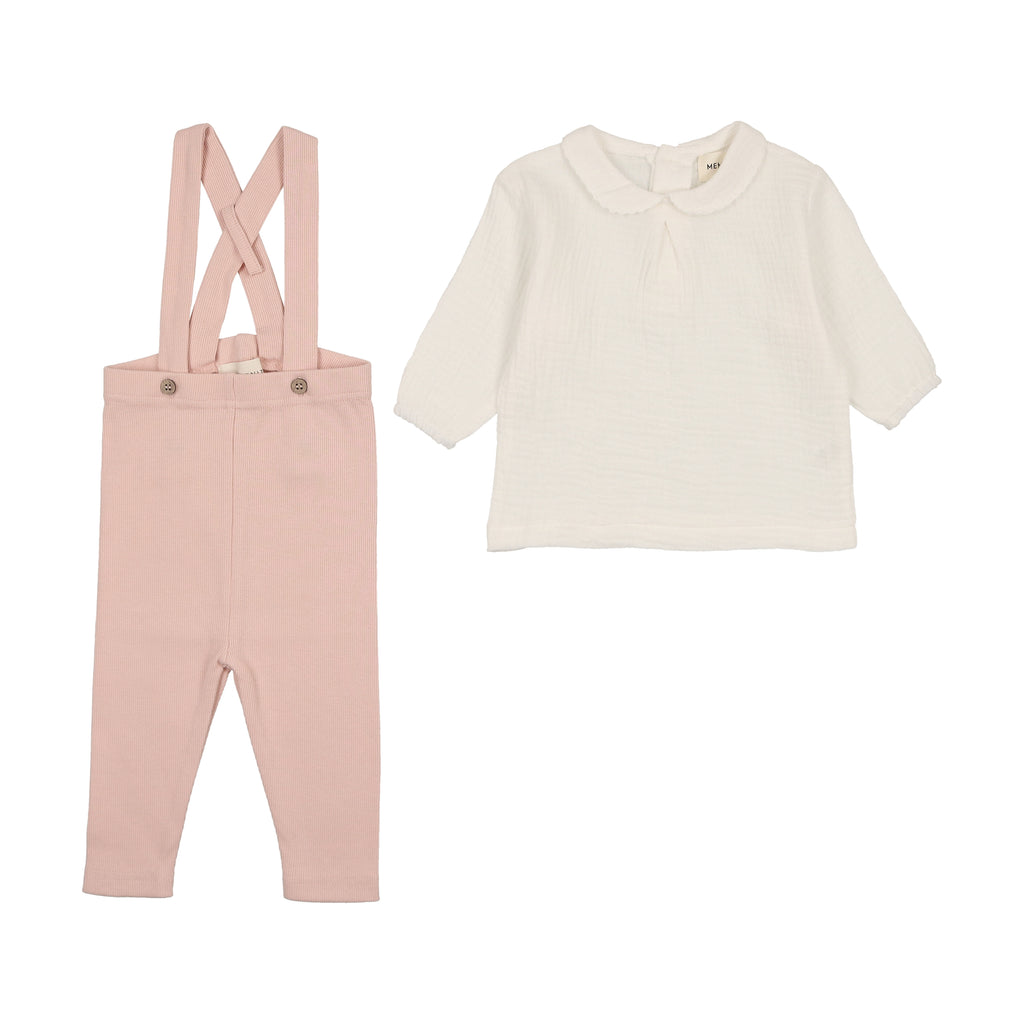 Mema Knits - Baby Overall + Gauze Shirt