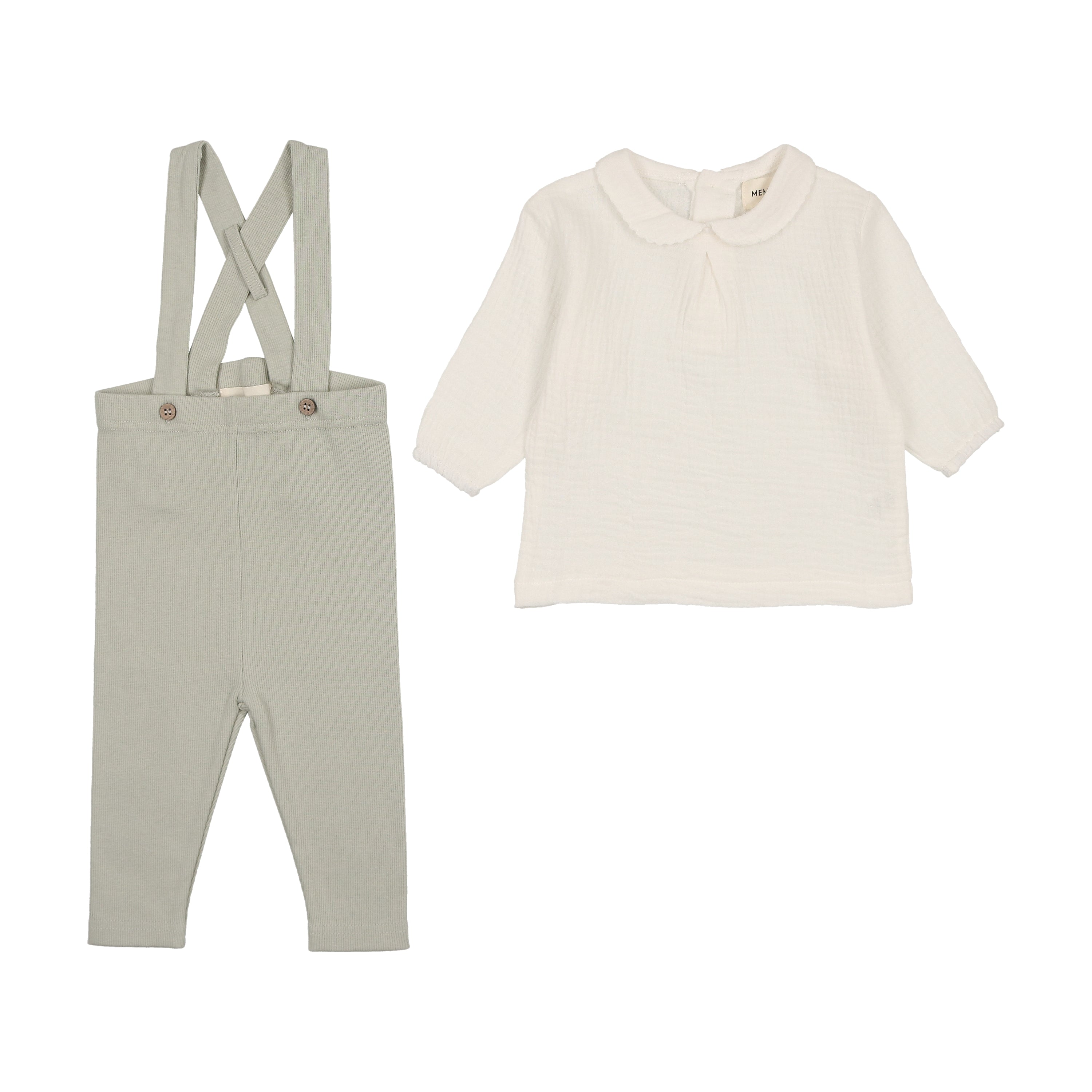 Mema Knits - Baby Overall + Gauze Shirt