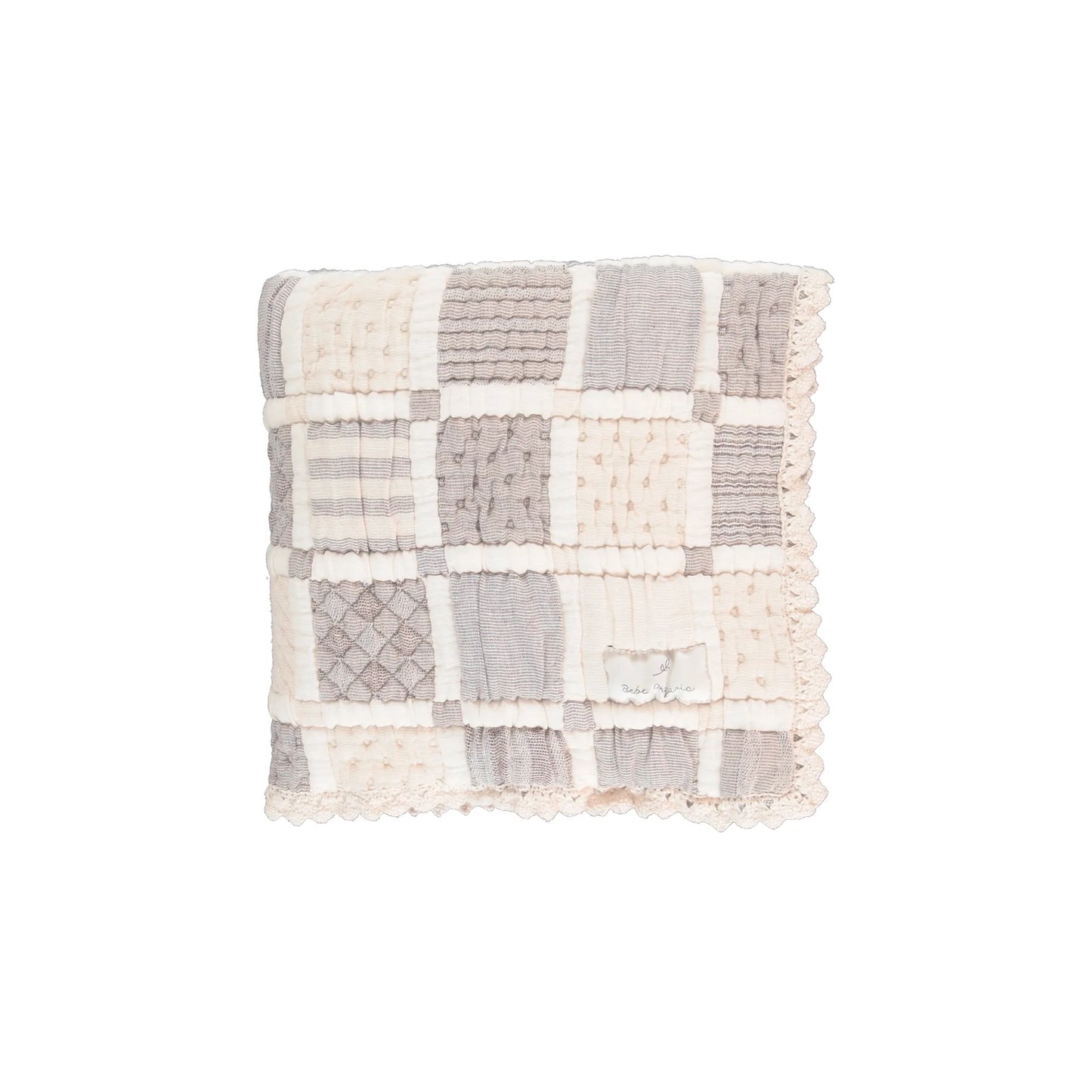 Bebe Organic Mai Blanket Taupe Patchwork