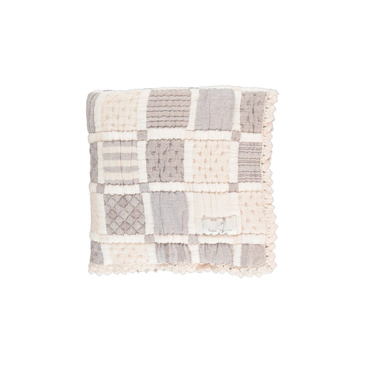 Bebe Organic Mai Blanket Taupe Patchwork