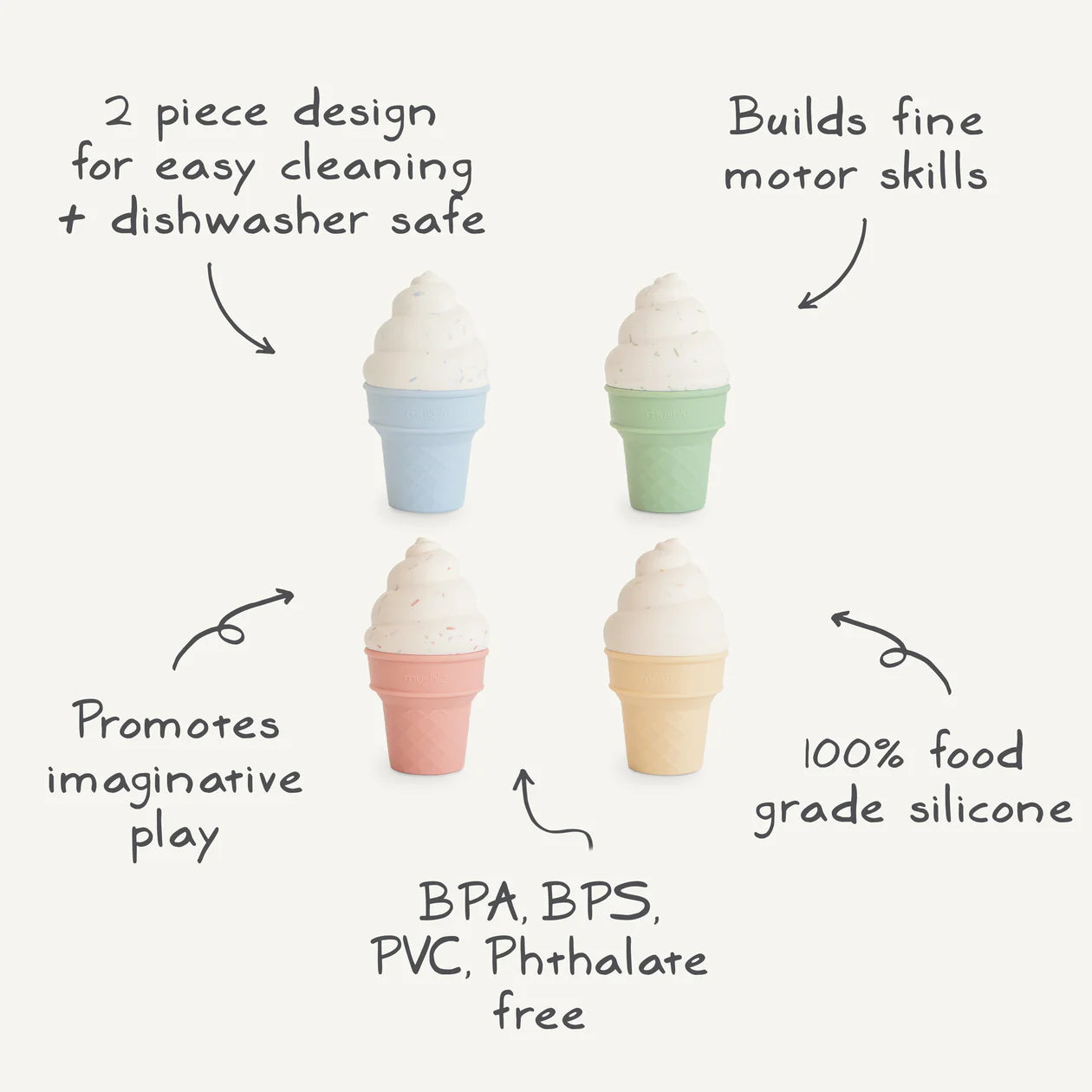 Mushie Mix and Match Ice Cream Toy