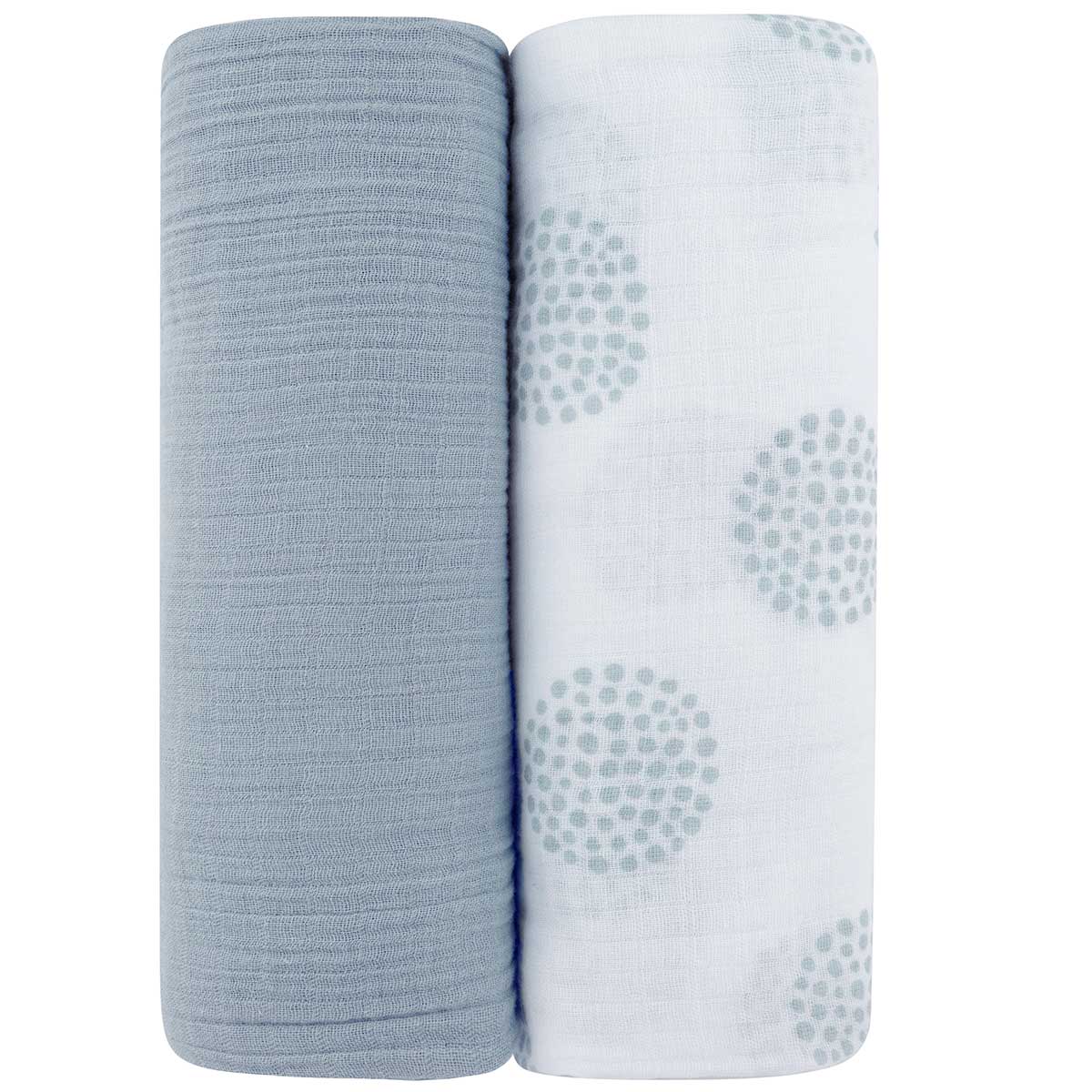 Ely's & Co 2 Pack Cotton Muslin Swaddle Blanket
