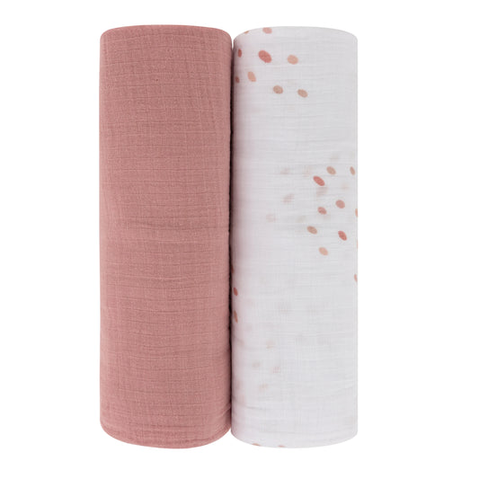 Ely's & Co 2 Pack Cotton Muslin Swaddle Blanket