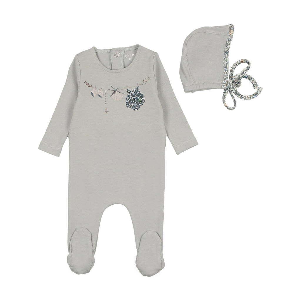 Bee & Dee - My Little Clothesline Footie|Bonnet