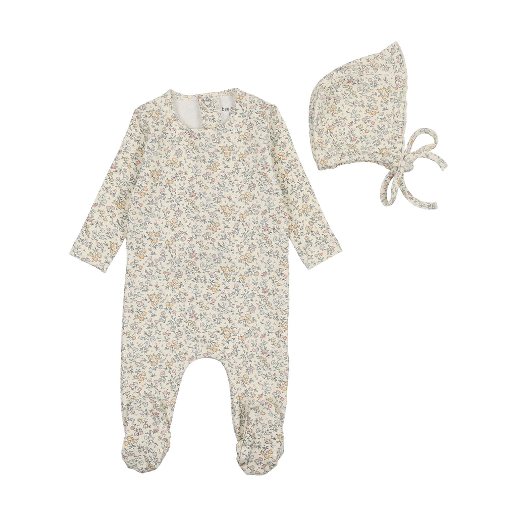 Bee & Dee - Organic All Over Print Footie|Bonnet