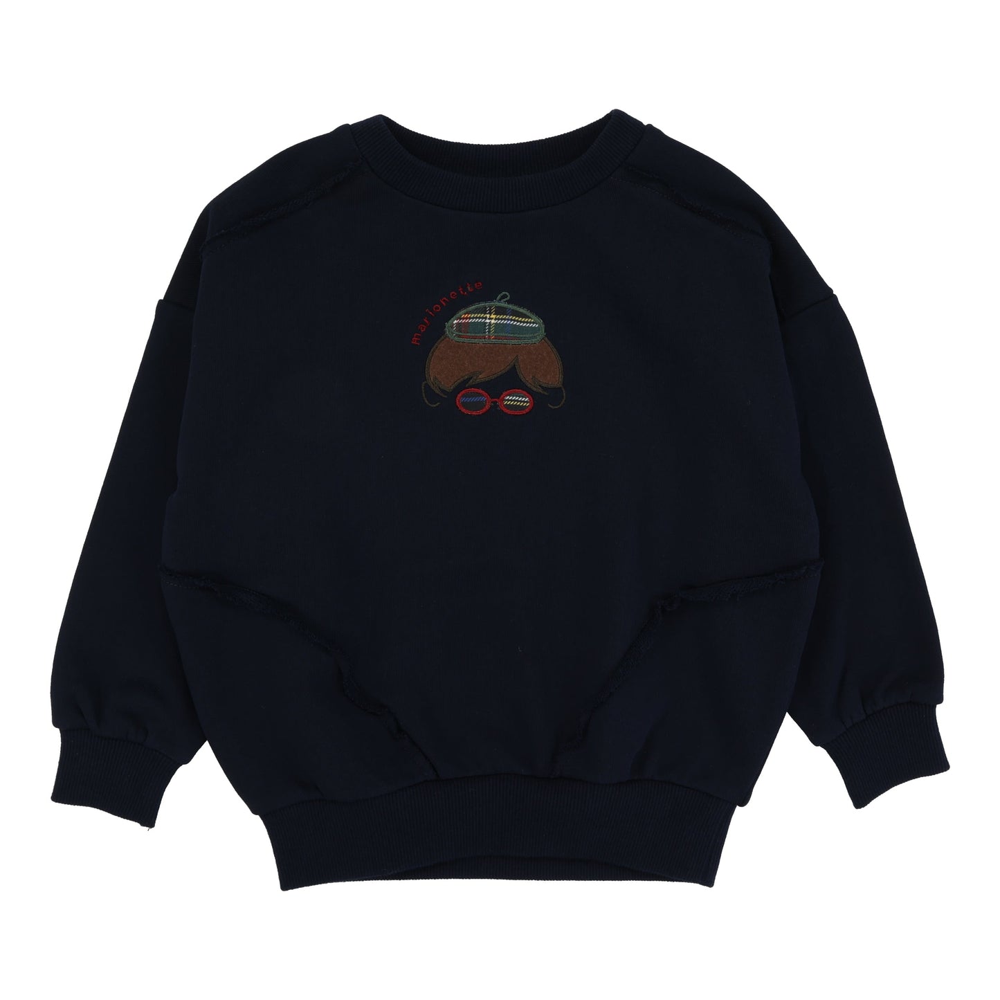 plaid detail girls sweatshirt
