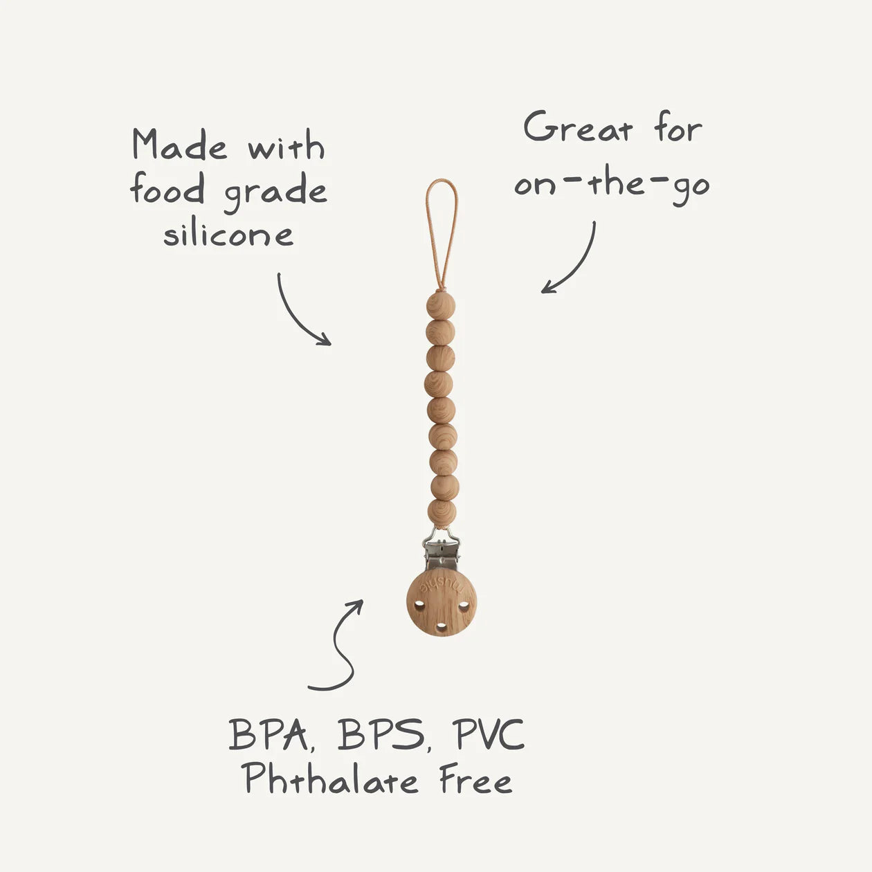Mushie Silicone Pacifier Clip | Hera