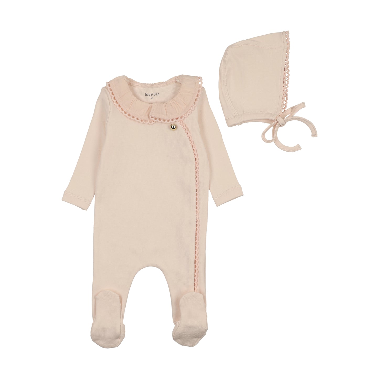 Bee & Dee Pleated Collar Footie/Bonnet