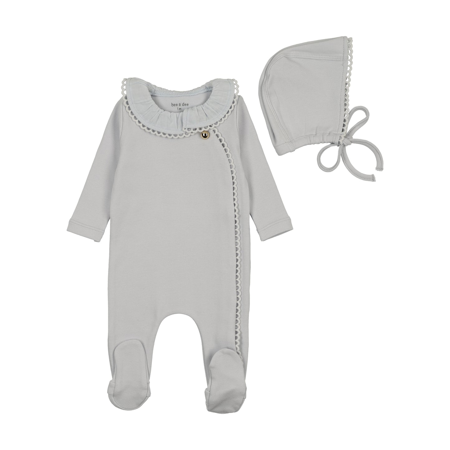 Bee & Dee Pleated Collar Footie/Bonnet