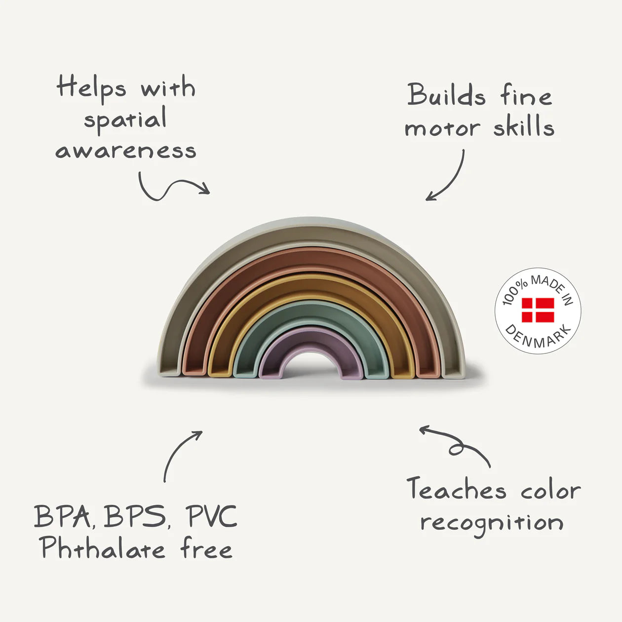 Mushie Rainbow Stacker Toy