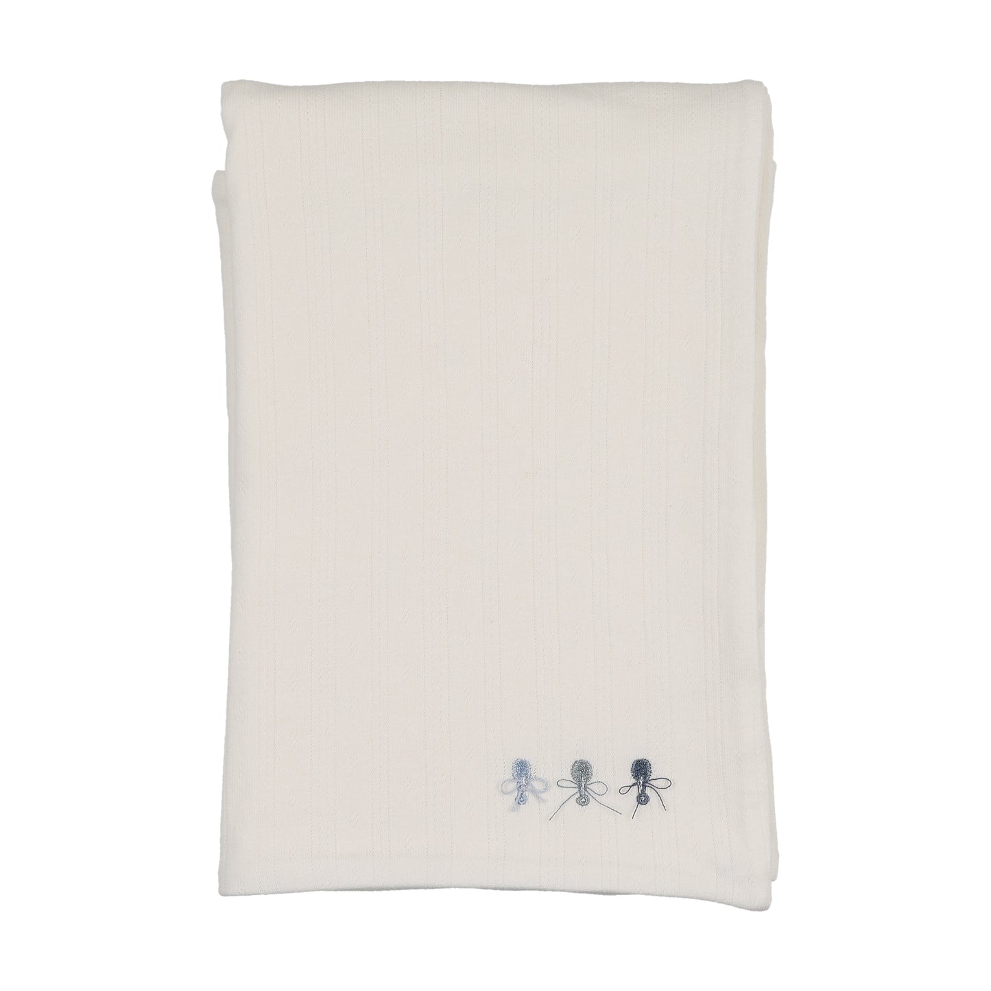 Bee & Dee Rattles Pointelle Chalk White Boys Blanket
