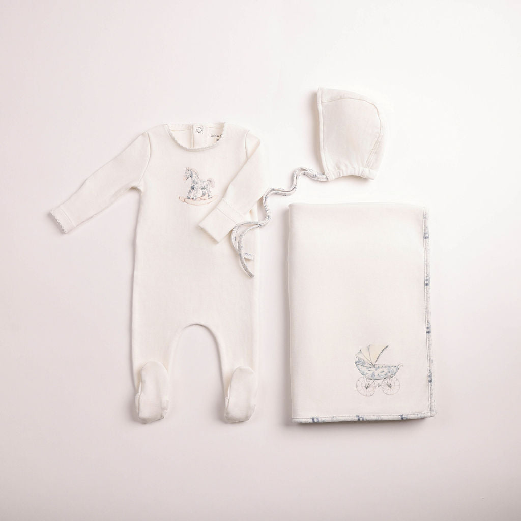 Bee & Dee Rocking Horse Footie/Bonnet - Full Set