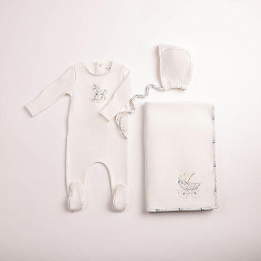 Bee & Dee Rocking Horse Footie/Bonnet - Full Set