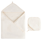 Ely's & Co. - Scalloped Hooded Towel With Pocket Wash Cloth