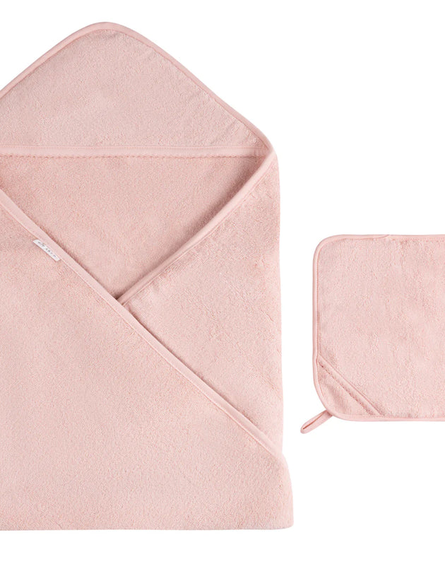 Ely's & Co. - Scalloped Hooded Towel With Pocket Wash Cloth