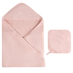 Ely's & Co. - Scalloped Hooded Towel With Pocket Wash Cloth