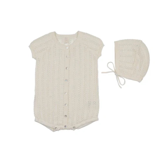 Lil Legs Crochet Knit Boys Romper
