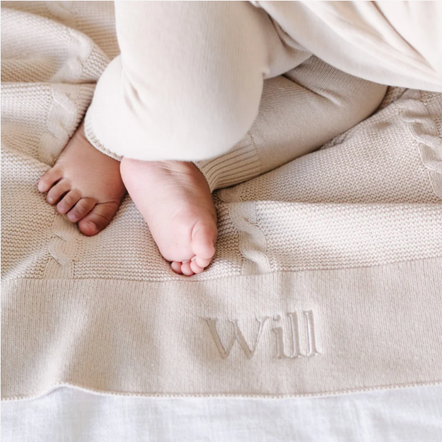 Saranoni Heirloom Cotton Knit Receiving Blanket