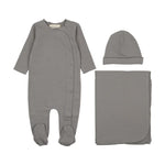 Mema Knits - Solid Side Snap Three Piece Set