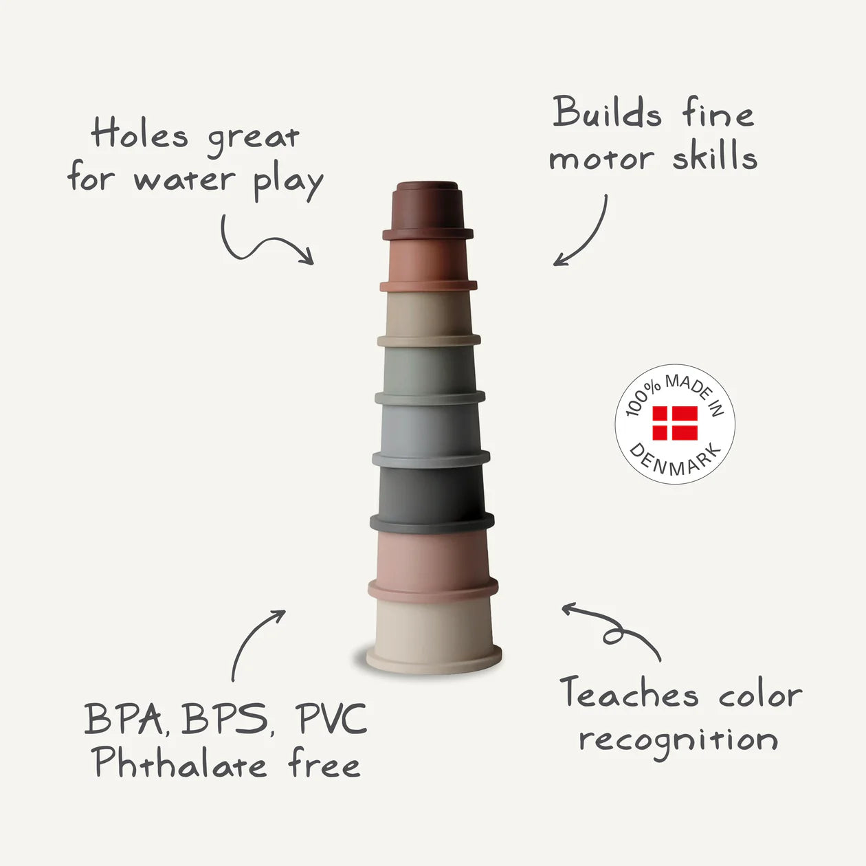 Mushie Stacking Cups Toy