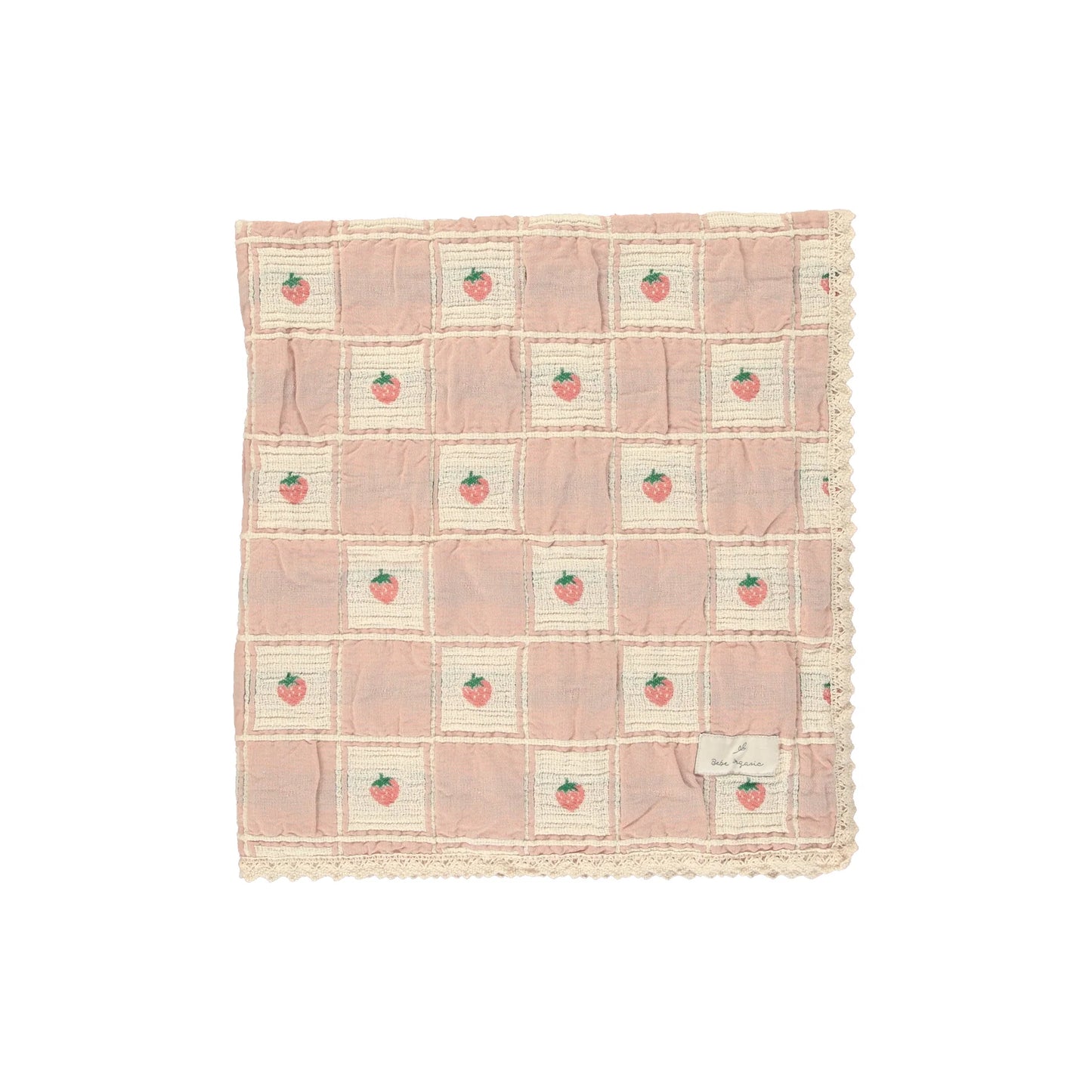 Bebe Organic Strawberry Patchwork Blanket Baby Size