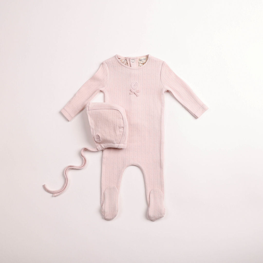 Bee & Dee Sweet Classic Pointelle Footie/Beanie
