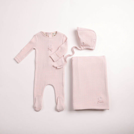 Bee & Dee Sweet Classic Pointelle Footie/Beanie - Full Set