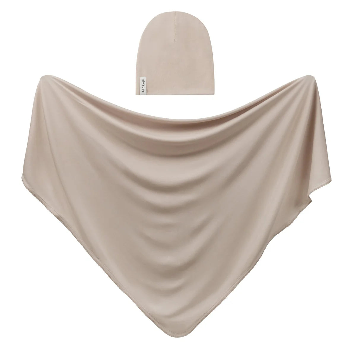 Ely's & Co. - Modal Jersey Swaddles 40" With Scallop + Beanie
