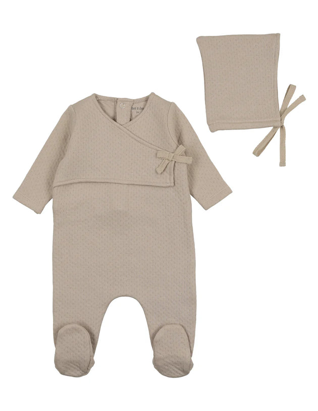 Bee & Dee - Textured Pointelle Footie + Bonnet