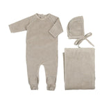 Mema Knits - Thin Striped Velour Three Piece Set