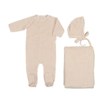 Mema Knits - Thin Striped Velour Three Piece Set