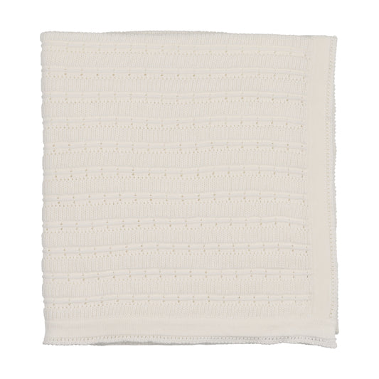 Bee & Dee 2 Piece Knit Chalk White Blanket