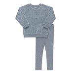 Ely's & Co. - Velour Cluster Leaf Velour Top And Cotton Legging Lounge Set