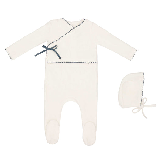 Classic Velour Kimono Footie and Hat-Boys