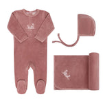 Ely's & Co. - Velour Embroidered Flowers Take Me Home Set