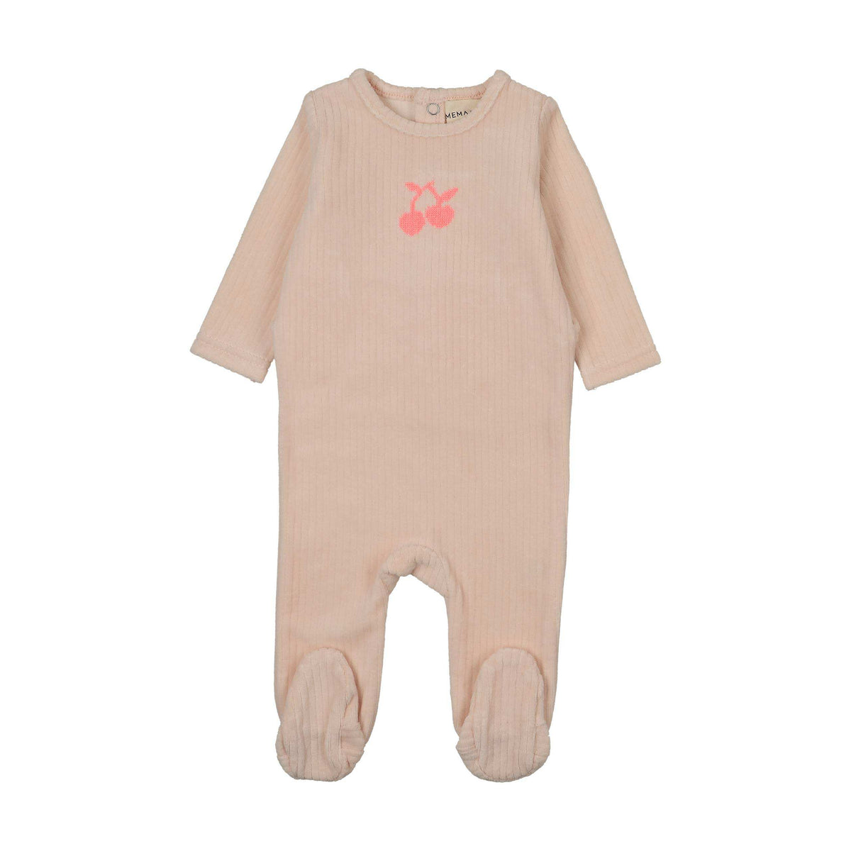 Mema Knits EMBROIDERED CHERRY FOOTIE