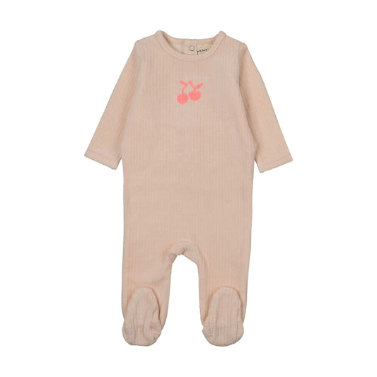 Mema Knits EMBROIDERED CHERRY FOOTIE