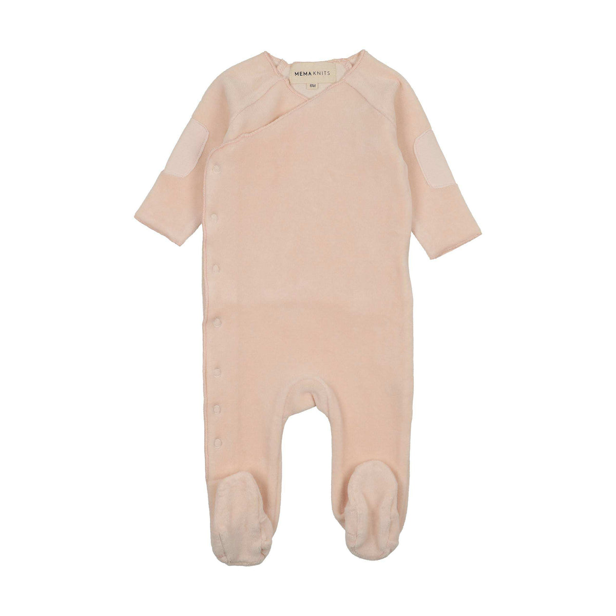 Mema Knits VELOUR SIDE SNAP FOOTIE