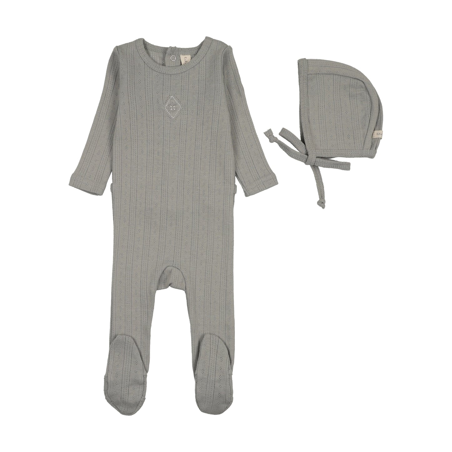 Lil Legs Geo Floral Embroidered Footie Set
