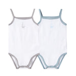 Petit Clair - Baby Spaghetti Strap Bodysuit White With Print