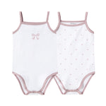 Petit Clair - Baby Spaghetti Strap Bodysuit White With Print