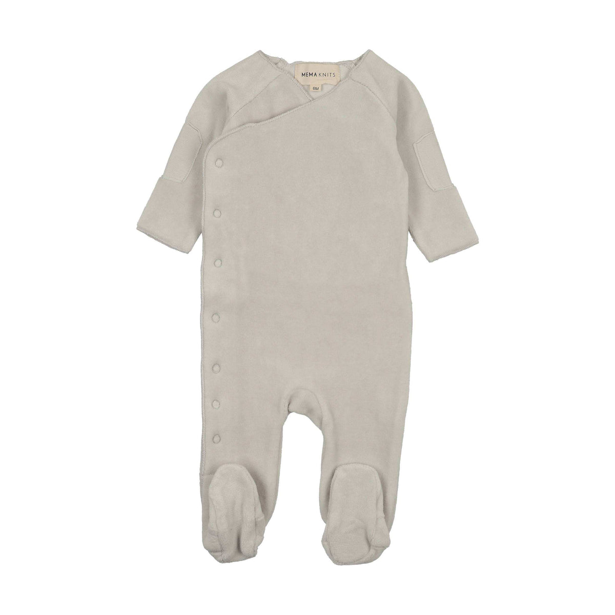Mema Knits VELOUR SIDE SNAP FOOTIE