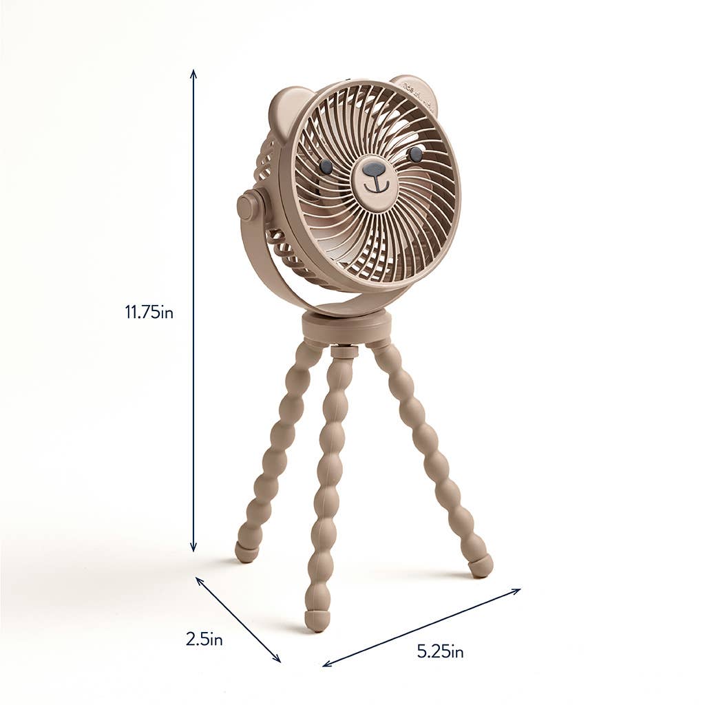 Itzy Ritzy Itzy Breeze 3-Speed Stroller Fan Theo the Bear Taupe
