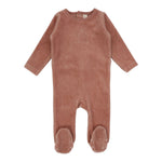 Lil Legs - Cherry Graphic Velour Footie