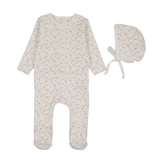 Lil Legs BRANCH VELOUR FOOTIE SET