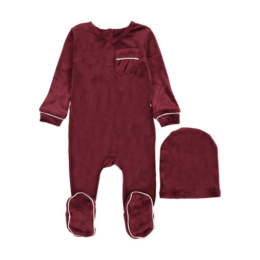 Cuddle&Coo Merlot Velour stretchie