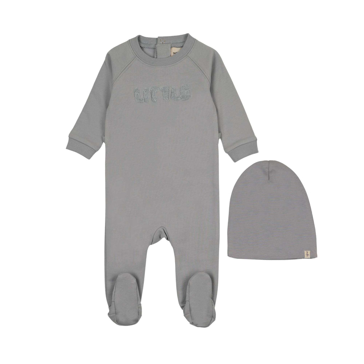 Mema Knits SHERPA WORDART FOOTIE + BEANIE