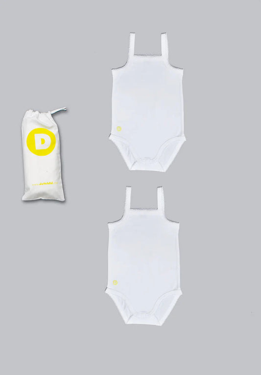 DOTT Child - Baby Girl White Sleeveless Onesies