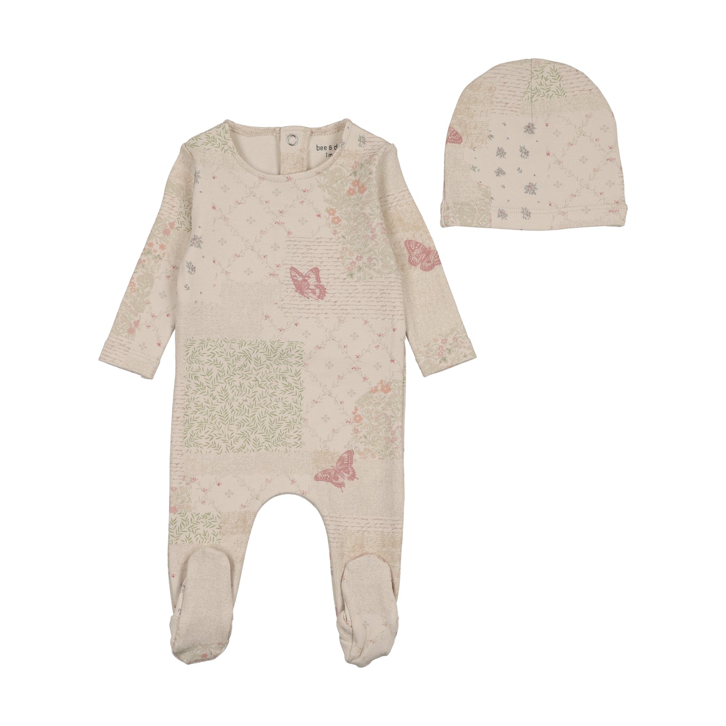 Organic Paper Print Footie/Beanie